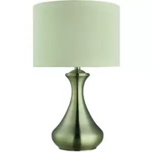 Searchlight Touch - 1 Light Table Touch Lamp Antique Brass with Cream Shade, E14