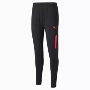 PUMA Individualcup Mens Football Training Pants, Black/Sunblaze, size Small, Clothing