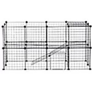 PawHut Pet Playpen Black 730 mm x 1460 mm x 730 mm