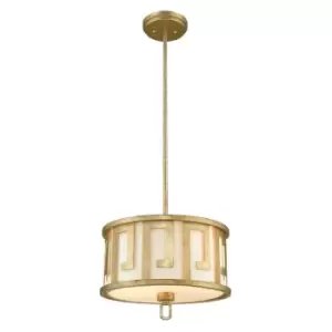 2 Bulb Ceiling Pendant Light Fitting Distressed Gold LED E27 60W Bulb