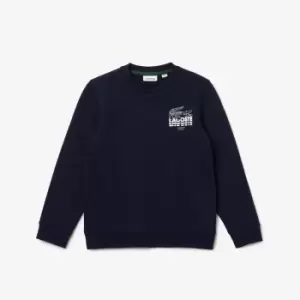 Lacoste Kids Crocodile Branding Cotton Fleece Sweatshirt Size 12 yrs Navy Blue