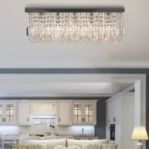 Modern Rectangular Crystal Chandelier, none