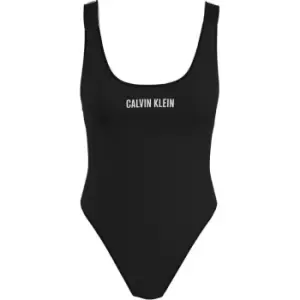 Calvin Klein Scoop Back One Piece Swimsuit - Black