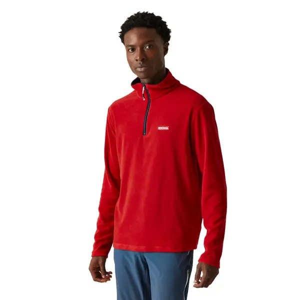 Regatta Mens Thompson Half Zip Light Thermal Fleece Jacket XL - Chest 43-44' (109-112cm) Danger Red/Navy RMA021-PSC-XL