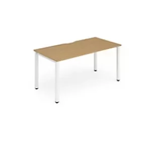 Trexus Bench Desk Individual White Leg 1600x800mm Oak Ref BE108