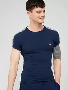 Emporio Armani Bodywear Bodywear Small Chest Logo Lounge T-Shirt - Navy, Dark Blue, Size XL, Men