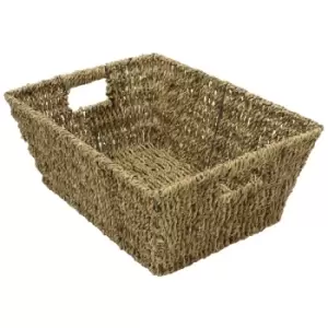 JVL Rectangular Seagrass Storage Basket 37.5 x 28.5 x 15.5 cm