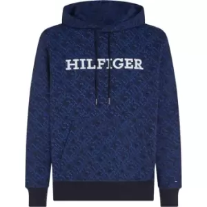 Tommy Hilfiger Aop Monogram Hoody - Blue