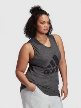 adidas Winners Tank Top (Curve) - Black, Size 2X, Women