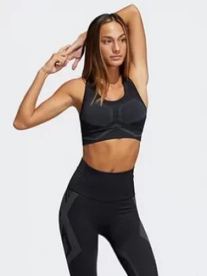 adidas Studio Two-tone Bra, Black/Grey, Size XS, Women