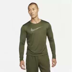 Nike UV Run Division Miler Mens Running Top - Green