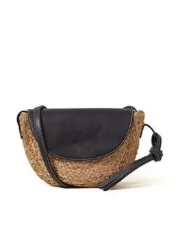 Accessorize Contrast Flap Jute Cross-Body Bag