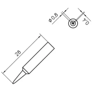 Weller T0054485999 XNT H Solder Tip Chisel 0.8 x 0.4mm