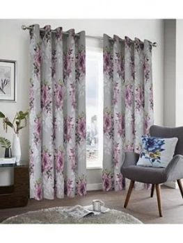 Dark Wonders Lined Eyelet Curtains