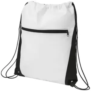 Bullet Contrast Non Woven Drawstring Backpack (One Size) (White/Solid Black)