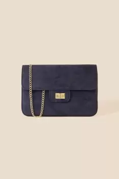 Suedette Flat Fold Clutch