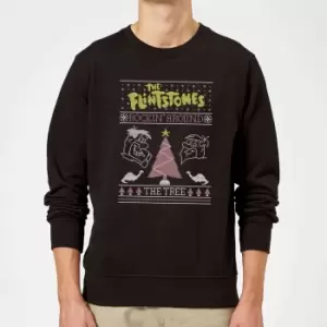 Flintstones Rockin Around The Tree Christmas Jumper - Black - XL