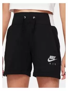 Nike Older Girls Nsw Air French Terry 5" Short - Black/White, Size Xs=6-8 Years