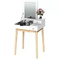 HOMCOM Dressing Table 831-183 MDF, Pine Wood White 500 mm x 600 mm x 8550 mm