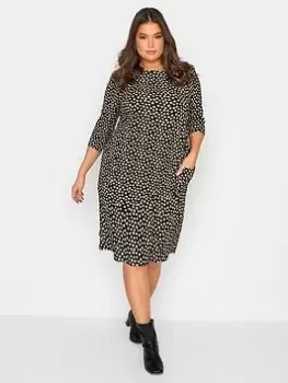 Yours Tunic Pocket Dress Polka Dot - Black/White, Size 22-24, Women