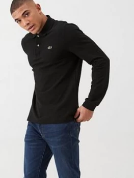 Lacoste Sportswear Classic Long Sleeve Pique Polo Shirt - Black, Size 7, Men