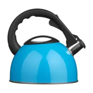 Premier Housewares 2.5L Stainless Steel Whistling Kettle - Blue