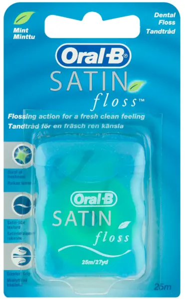 Oral B Satinfloss Mint Dental Floss 25m