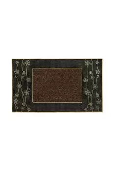 JVL Daisy Gold PVC Pin Doormat 45 x 75cm