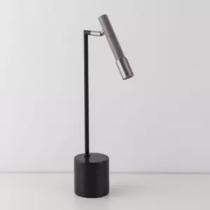 Harperliving - Harper Living LED Black and Pewter Desk Table Light with Marble Base, Adjustable Light Head with Touch Dimmer Switch