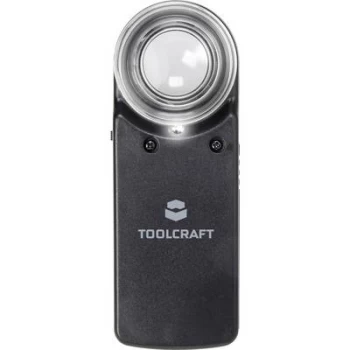 TOOLCRAFT 1303080 Handheld magnifier incl. LED lighting Magnification: 15 x Lens size: (Ø) 20 mm