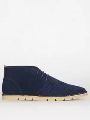 Barbour Barbour Ledger Suede Stitch Down Chukka Boots, Navy, Size 9, Men