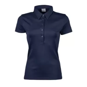 Tee Jays Womens/Ladies Pima Short Sleeve Cotton Polo Shirt (S) (Navy Blue)