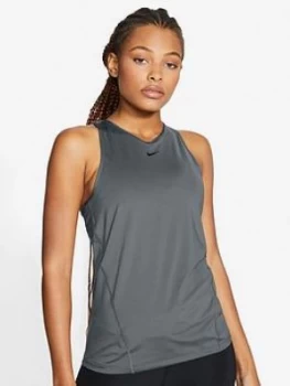 Nike Training Pro Tank, Grey, Size L, Women