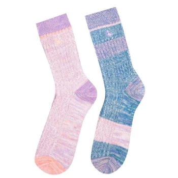 Jack Wills Partly Twist Multipack Boot Socks 2 Pack - Multi