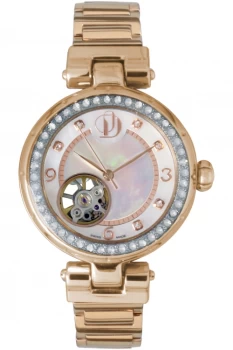 Womens Project D By Rotary PDB002-A-41-X Ladies Automatic Rose Gold Tone Wris