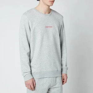 Calvin Klein Mens Chest Logo Sweatshirt - Grey Heather - S