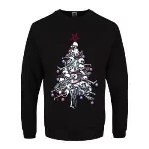 Grindstore Mens Pile O` Bones Christmas Jumper (L) (Black)