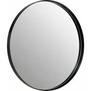 Premier Housewares Wall Mirror Bathroom / Bedroom / Hallway Wall Mounted Mirrors With Matte Black Finish / Minimalistic Iron Mirrors For Living Room