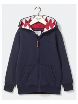 FatFace Boys Shark Tooth Hoodie - Navy, Size 4-5 Years