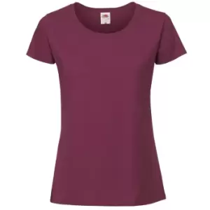 Fruit Of The Loom Womens/Ladies Ringspun Premium T-Shirt (XS) (Oxblood)