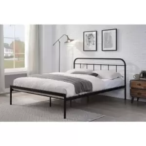 Bourton Modern Black Metal Small Double Bed Frame 4ft - Black