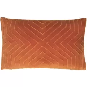 Furn Mahal Geometric Pleat 100% Cotton Cushion Cover, Rust, 30 x 50 Cm