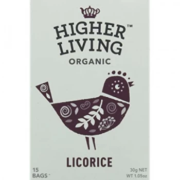 Higher Living Licorice Organic Enveloped Tea - 15 Bags x 4 (Case of 1)