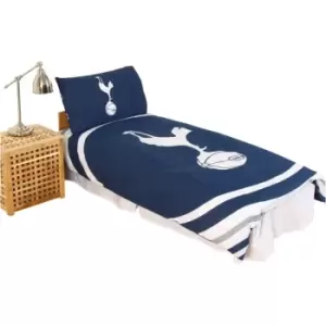 Tottenham Hotspur FC Official Pulse Design Reversible Duvet And Pillowcase Set (Single) (Navy/White) - Navy/White