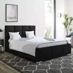 Gerali Bed Double Plush Velvet Black