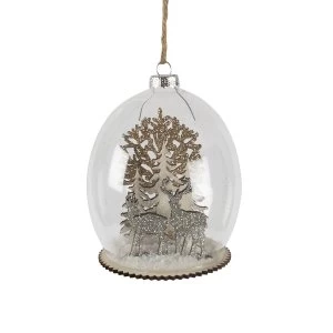 Sass & Belle Luxe Forest Stag Dome Bauble