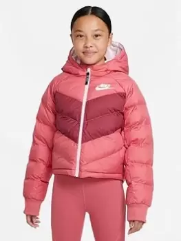 Nike G Nsw Synthetic Fill Hooded Jacket - Pink/White Size XL Women