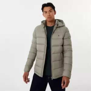 Jack Wills Kershaw Hooded Puffer Jacket - Cream