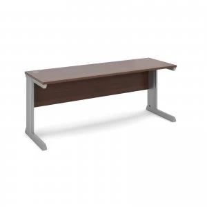 Vivo Straight Desk 1800mm x 600mm - Silver Frame Walnut Top