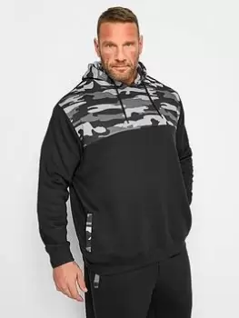 Badrhino Camo Print Hoody Black